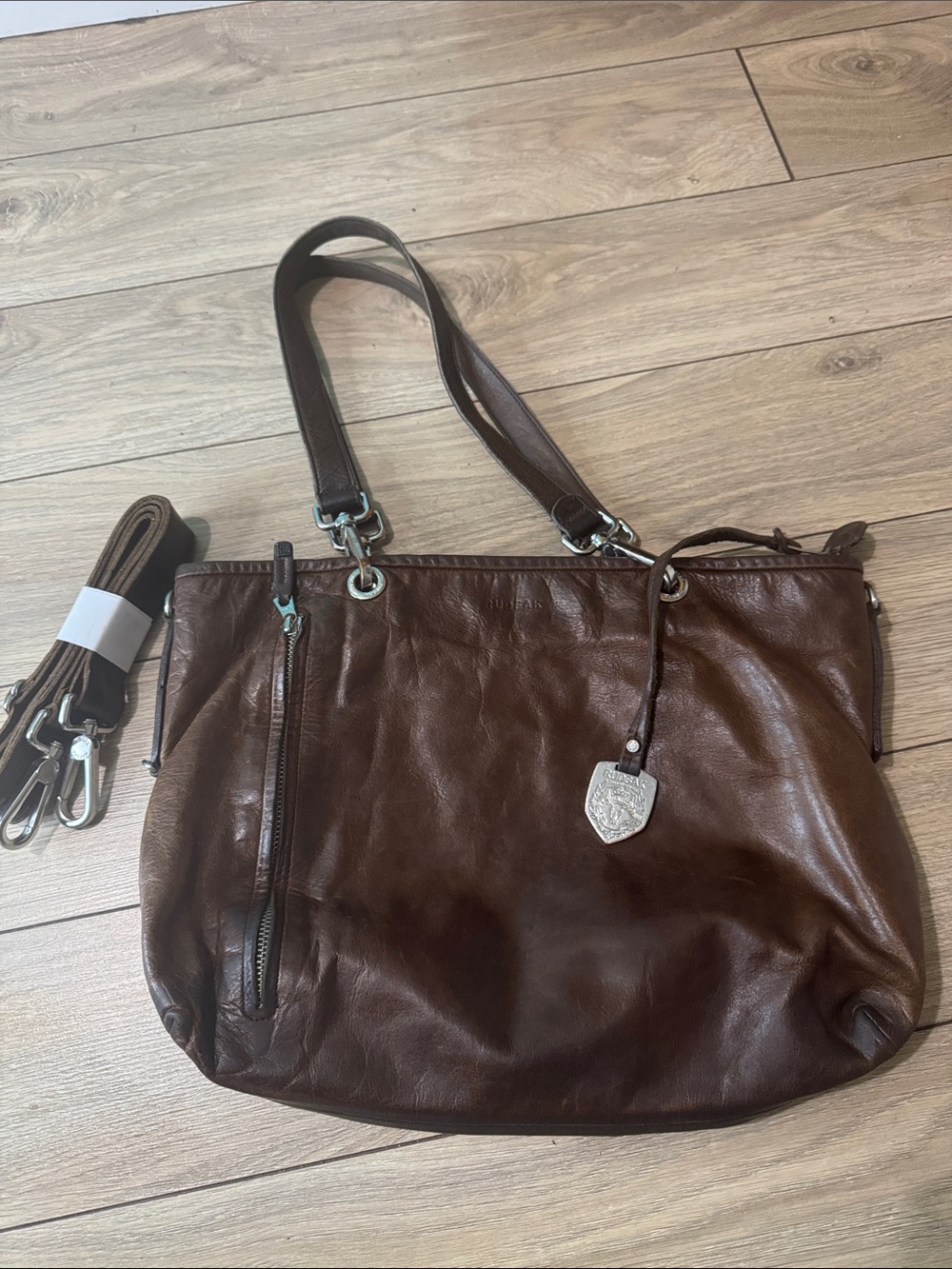 Rudsak Leather tote/crossbody  Bag in Dark Brown